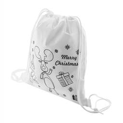 Hátizsák színezhető mintával non-woven, 5db zsírkrétával, 25x30cm karácsony - rénszarva minta