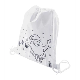Hátizsák színezhető mintával non-woven, 5db zsírkrétával, 25x30cm karácsony - télapó minta