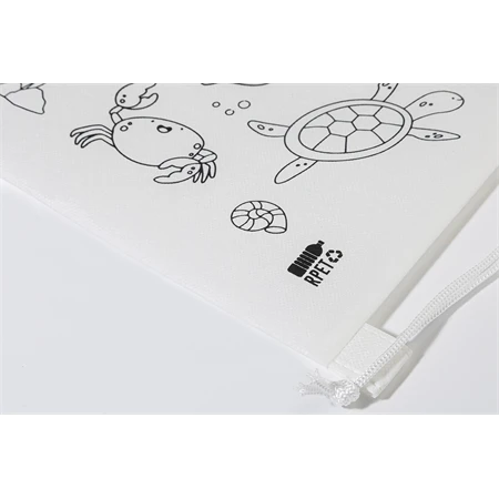 Hátizsák színezhető mintával non-woven 5db zsírkrétával, 25x30cm tengervilág minta
