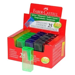 Hegyező 1 lyukú Faber-Castell  műanyag különböző szinekben, 1db