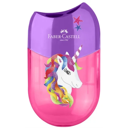 Hegyező 2 lyukú Faber-Castell  Unikornis és Dinoszaurusz