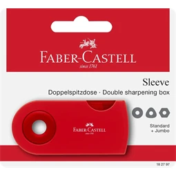 Hegyező 2 lyukú Faber-Castell  műanyag tartályos, vegyes szinek, 1db
