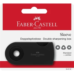 Hegyező 2 lyukú Faber-Castell  műanyag tartályos, vegyes szinek, 1db