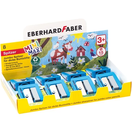 Hegyező Eberhard Faber Jumbi Minimax, 10mm-es ceruzákhoz, gyermekbiztos hegyező