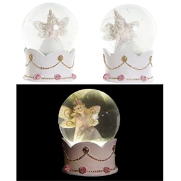 Hógömb hercegnővel LED-es 6,5x6,5x8,5 cm (2 féle vegyesen, minta nem választható) 1db