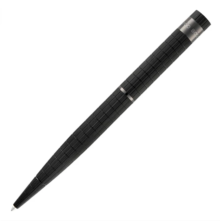 Hugo Boss golyóstoll Loop Bauhaus kollekció, fekete test + ezüst csíkkal