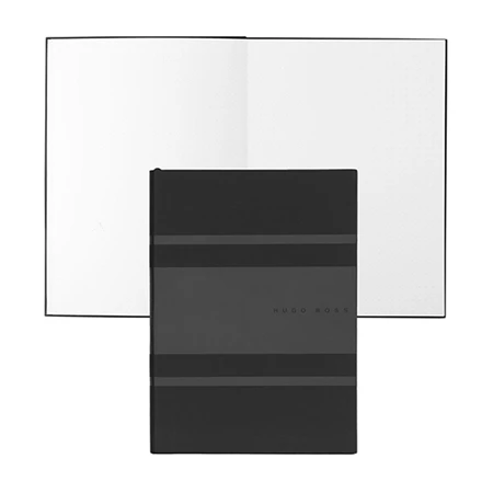 Hugo Boss jegyzetfüzet A/5 pontozott Essential Gear matrix fekete-szürke