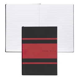 Hugo Boss jegyzetfüzet A/5 Essential Gear matrix vonalas fekete-piros