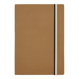 Hugo Boss jegyzetfüzet A/5 Iconic kollekció, gumis vonalas, Camel