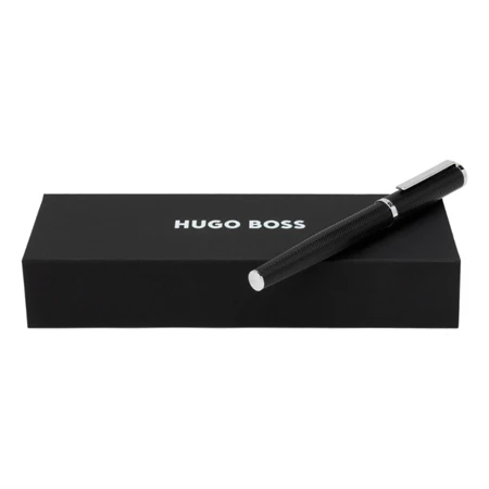 Hugo Boss rollertoll Formation Herringbone fekete parketta mintás test + ezüst klipsz