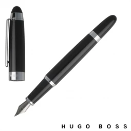Hugo Boss töltőtoll Icon fém test + ezüst klipsz fekete