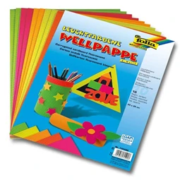 Hullámpapír 25x35cm 10ív/csomag élénk FOLIA fluor hullámpapír