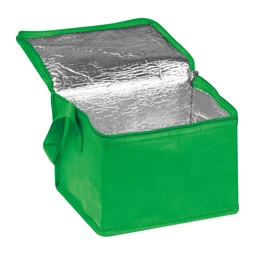 Hűtőtáska non-wowen 1 füllel  21 x 15 x 15 cm zöld, 6 db 0,33 literes dobozhoz