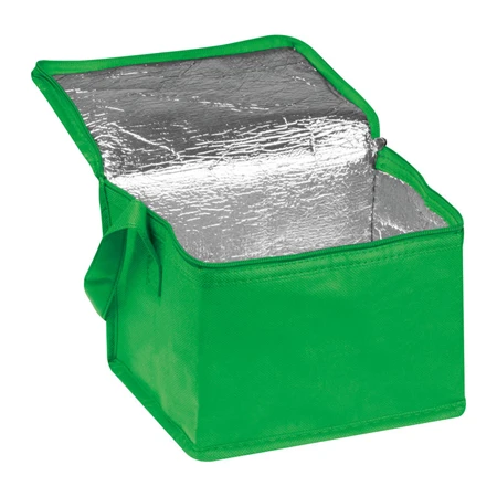 Hűtőtáska non-wowen 1 füllel  21 x 15 x 15 cm zöld, 6 db 0,33 literes dobozhoz