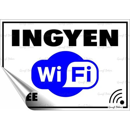 Információs matrica, 11,6x16,6 cm, - Ingyen Wifi -