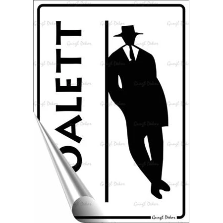 Információs matrica, 11,6x16,6 cm, Férfi toalett