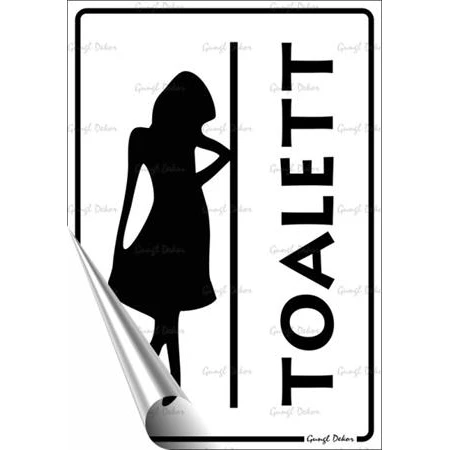 Információs matrica, 11,6x16,6 cm, Női toalett