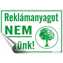 Információs matrica, 11,6x16,6 cm, Reklámanyagot nem kérünk