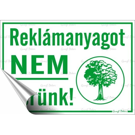 Információs matrica, 11,6x16,6 cm, Reklámanyagot nem kérünk