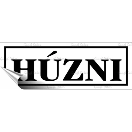 Információs matrica, 14x5 cm, Húzni, fehér