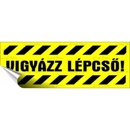 Információs matrica, 14x5 cm, Vigyázz lépcső!