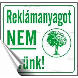 Információs matrica, 8,7x8,3 cm, Reklámanyagot nem kérünk