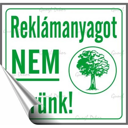 Információs matrica, 8,7x8,3 cm, Reklámanyagot nem kérünk