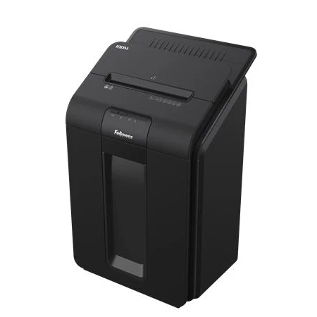 Iratmegsemmisítő, mini-konfetti, 90 lap, FELLOWES AutoMax 100M, biztonsági fokozat: P-4, 23 literes tartály
