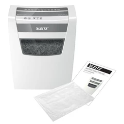 Iratmegsemmisítő, konfetti, 10 lap, LEITZ  IQ Home Office, biztonsági fokozat: P-4, 23 lieres tartály