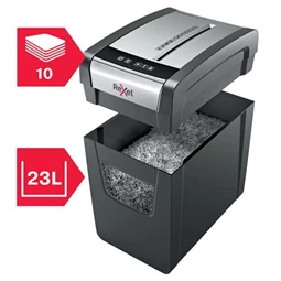 Iratmegsemmisítő, konfetti, 10lap, REXEL Momentum X410-SL, biztonsági fokozat: P-4, 23 lieres tartály