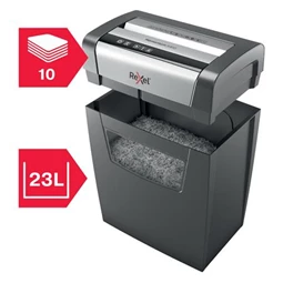 Iratmegsemmisítő, konfetti, 10 lap, REXEL Momentum X410, biztonsági fokozat: P-4, 23 lieres tartály