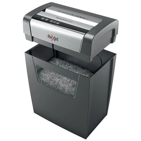 Iratmegsemmisítő, konfetti, 10 lap, REXEL Momentum X410, biztonsági fokozat: P-4, 23 lieres tartály