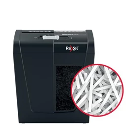 Iratmegsemmisítő, csík, 5 lap, REXEL, Secure S5, biztonsági fokozat: P-2, 10 lieres tartály