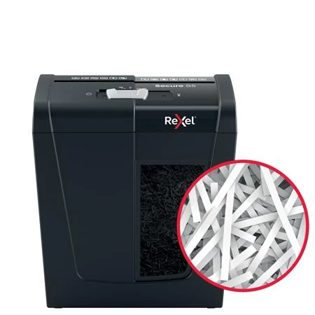 Iratmegsemmisítő, csík, 5 lap, REXEL, Secure S5, biztonsági fokozat: P-2, 10 lieres tartály
