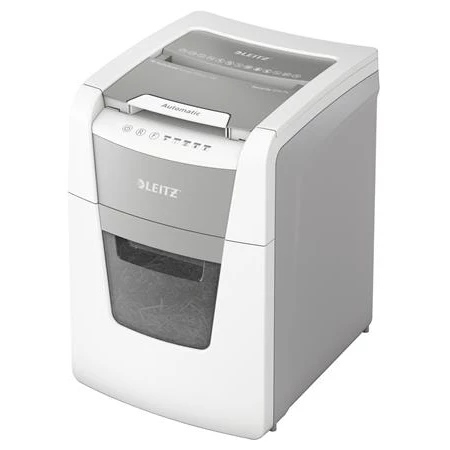 Iratmegsemmisítő, konfetti, 100 lap, LEITZ IQ AutoFeed SmallOffice 100 P4 Pro, biztonsági fokozat:P-4, 34 lieres tartály