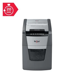 Iratmegsemmisítő, konfetti, 100 lap, REXEL Optimum AutoFeed+ 100X, biztonsági fokozat: P-4, 34 lieres tartály