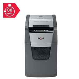 Iratmegsemmisítő, konfetti, 150 lap, REXEL, Optimum AutoFeed+ 150X, biztonsági fokozat: P-4, 44 lieres tartály