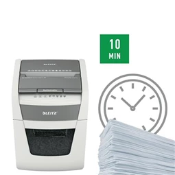 Iratmegsemmisítő, konfetti, 50 lap, LEITZ IQ AutoFeed SmallOffice 50 P4 Pro, biztonsági fokozat: P-4, 20 lieres tartály