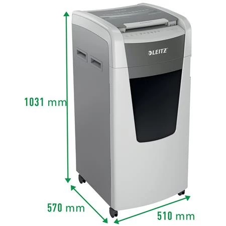 Iratmegsemmisítő, konfetti, 600 lap, LEITZ IQ AutoFeed Office 600 P4, biztonsági fokozat: P-4, 110 lieres tartály