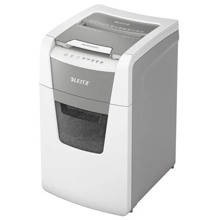 Iratmegsemmisítő, mikrokonfetti, 100 lap, LEITZ IQ AutoFeed SmallOffice 100 P5 Pro, biztonsági fokozat: P-5, 34 l
