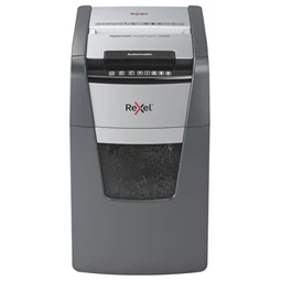 Iratmegsemmisítő, mikrokonfetti, 130 lap, REXEL, Optimum AutoFeed+ 130M, biztonsági fokozat: P-5, 4 lieres tartály