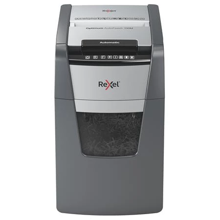 Iratmegsemmisítő, mikrokonfetti, 130 lap, REXEL, Optimum AutoFeed+ 130M, biztonsági fokozat: P-5, 4 lieres tartály
