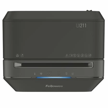 Iratmegsemmisítő, mikrokonfetti, 14 lap FELLOWES Powershred LX211,  fekete, biztonsági fokozat: P-5, 23 lieres tartály