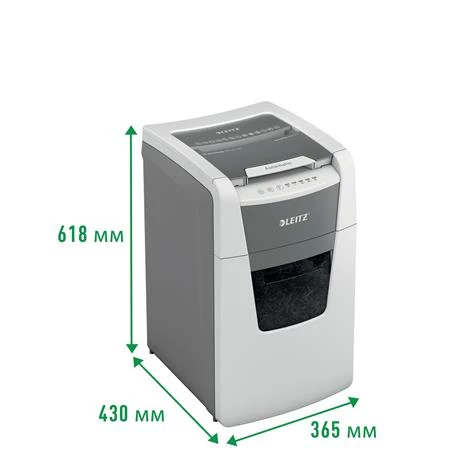 Iratmegsemmisítő, mikrokonfetti, 150 lap, LEITZ IQ AutoFeed Office 150 P5 Pro, biztonsági fokozat: P-5, 44 lit tartály