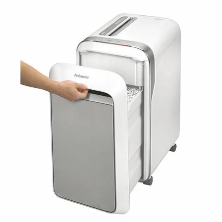 Iratmegsemmisítő, mikrokonfetti, 18 lap, FELLOWES Powershred LX221, fehér, biztonsági fokozat: P-5, 30 literes tartály