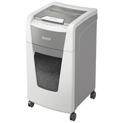 Iratmegsemmisítő, mikrokonfetti, 300 lap, LEITZ IQ AutoFeed Office 300 P5 Pro, biztonsági fokozat: P-5, 60 lit tartály