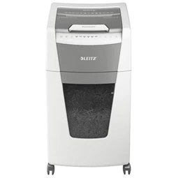 Iratmegsemmisítő, mikrokonfetti, 300 lap, LEITZ IQ AutoFeed Office 300 P5 Pro, biztonsági fokozat: P-5, 60 lit tartály