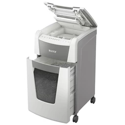 Iratmegsemmisítő, mikrokonfetti, 300 lap, LEITZ IQ AutoFeed Office 300 P5 Pro, biztonsági fokozat: P-5, 60 lit tartály