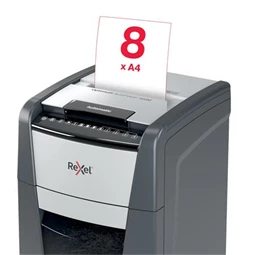 Iratmegsemmisítő, mikrokonfetti, 300 lap, REXEL, Optimum AutoFeed+ 300M, biztonsági fokozat: P-5, 60 literes tartály