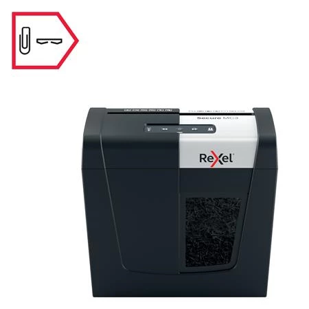 Iratmegsemmisítő, mikrokonfetti, 3 lap, REXEL, Secure MC3, biztonsági fokozat: P-5, 10 literes tartály